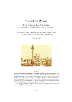 Manual for RSiena - Oxford University Statistics
