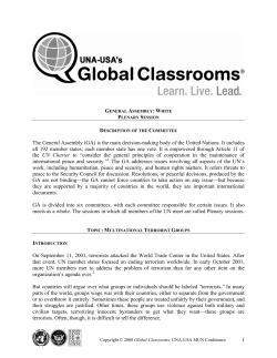 1 The General Assembly (GA) is the main decision