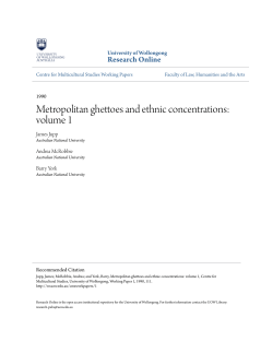 Metropolitan ghettoes and ethnic concentrations