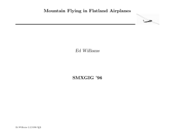 Mountain flying for flatland airplanes.