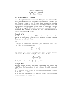 2.7 Related Rates Problems - Arkansas Tech Faculty Web Sites