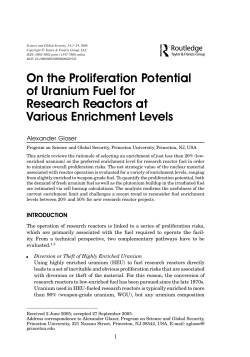 On the Proliferation Potential of Uranium Fuel for Research Reactors