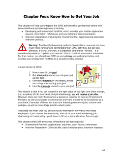 Chapter Four: Know How to Get Your Job