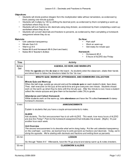 Lesson 5-5 - Decimals and Fractions to Percents
