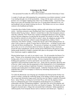 Listening to the Wind - Unitarian Universalist Fellowship of Ames