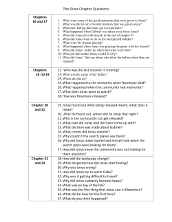 The Giver Chapter Questions