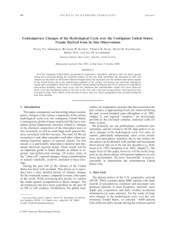 Contemporary Changes of the Hydrological Cycle over