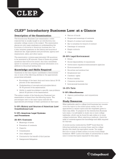 CLEP Introductory Business Law: at a Glance