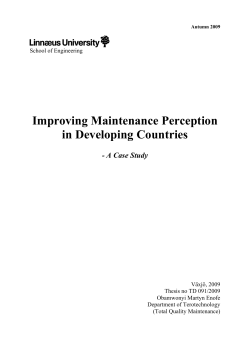 Improving Maintenance Perception in Developing Countries