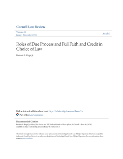 Roles of Due Process and Full Faith and Credit in Choice of Law