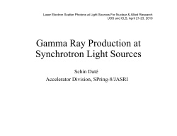 Gamma Ray Production at Synchrotron Light Sources