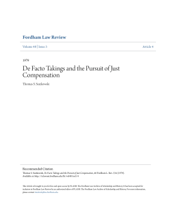 De Facto Takings and the Pursuit of Just Compensation