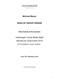 Michael Mauer HEAD OF GROUP DESIGN