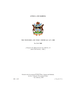Pesticides and Toxic Chemicals Act 2008