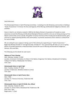 including all six (6) Wolastoq communities is holding a