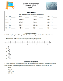 Summer Math Program Seventh Grade Week 1