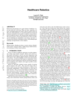 Healthcare Robotics