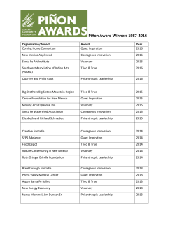 Pi&ntilde;on Award Winners 1987-2016 - Santa Fe Community Foundation