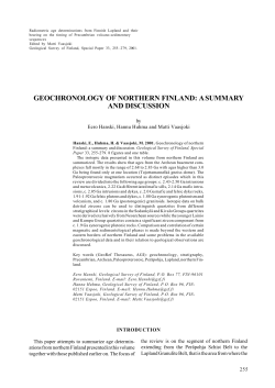 geochronology of northern finland: a summary and discussion