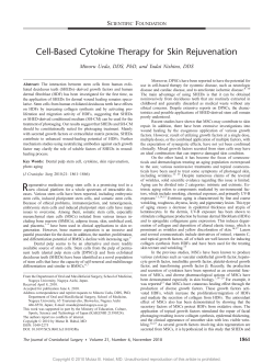 Cell-Based Cytokine Therapy for Skin Rejuvenation