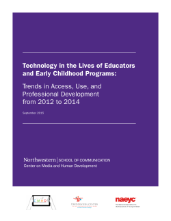 Technology in the Lives of Educators and Early Childhood Programs
