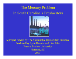 Mercury in South Carolina Freshwater