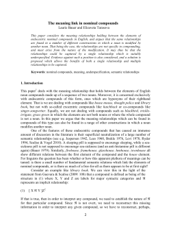 The meaning link in nominal compounds