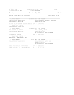 PAGE: 1 11/23/2015 07:31 AM COURT CALENDAR Tuesday