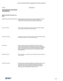 Job Descriptions for Transmission Function Employees