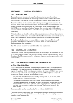 Land Services SECTION 12 NATURAL BOUNDARIES 12.1