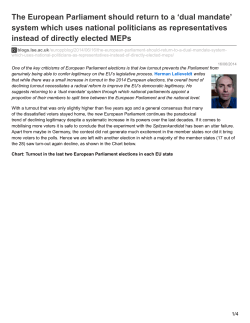 The European Parliament should return to a `dual mandate` system