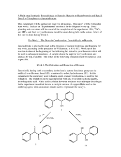 A Multi-step Synthesis. Benzaldehyde to Benzoin. Benzoin to