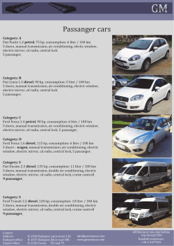 Passanger cars - GM Rent A Car