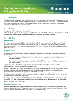Car logbook procedure - fringe benefits tax (FBT)