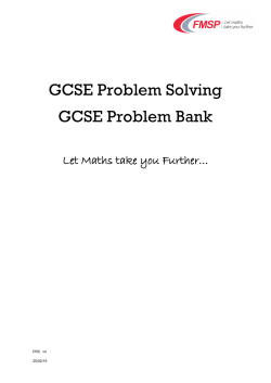 GCSE Problem Bank - The Further Mathematics Support Programme