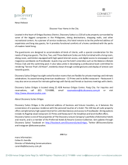 News Release Discover Your Home in the City Located in the heart