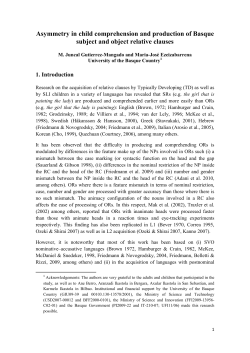 Asymmetry in child comprehension and