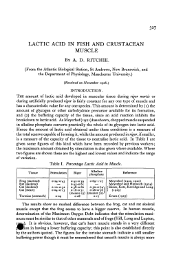 LACTIC ACID IN FISH AND CRUSTACEAN MUSCLE