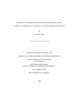 DIFFERENTIAL RESPONSE OF WIND AND WATER EROSION