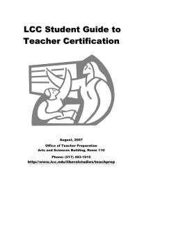 LCC Student Guide to Teacher Certification