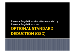 OPTIONAL STANDARD DEDUCTION (OSD