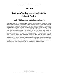 Factors Affecting Labor Productivity in Saudi