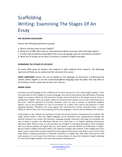 Scaffolding Writing: Examining The Stages Of An Essay