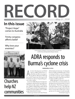 ADRA responds to Burma`s cyclone crisis