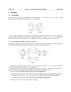 Probability theory and hashing