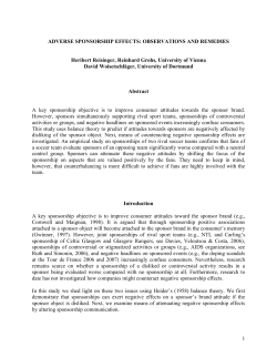 Adverse Sponsorship Effects: Observations and Remedies