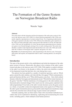 The Formation of the Genre System on Norwegian