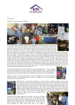 Dear Friends The Shop in a Box has arrived in Makeni! Mercy, Sister