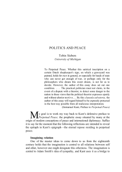POLITICS AND PEACE