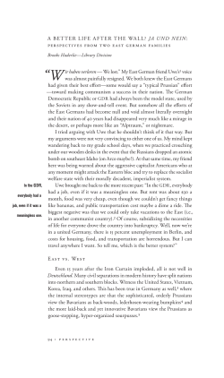 A Better Life After the Wall? Ja und Nein: Perspectives - BYU